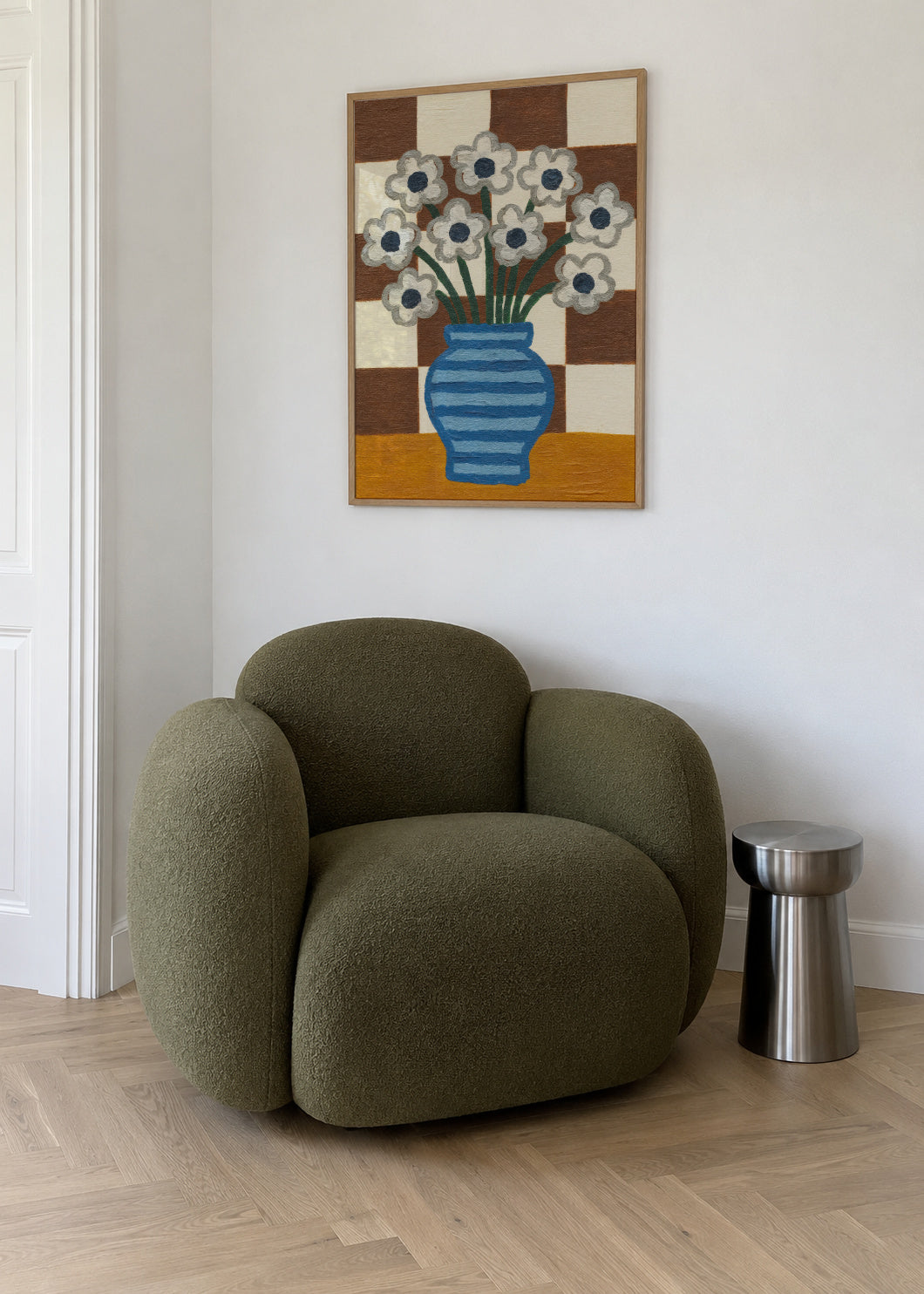Checkered Still Life - Framed poster in an interior