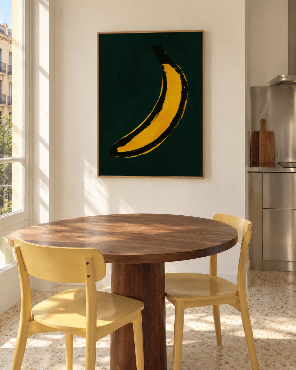 Pop Banana - Framed canvas in an interior