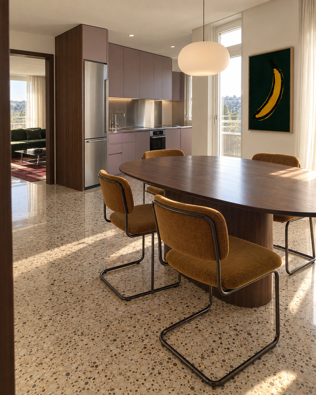 Pop Banana - Framed canvas in an interior