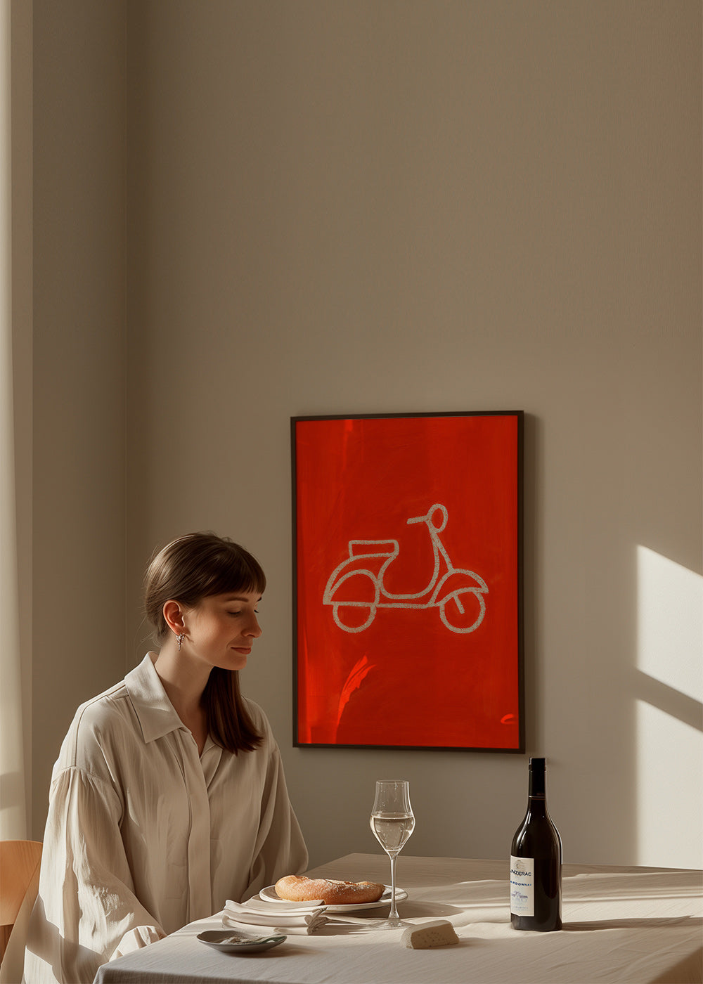 Ilustración scooter rojo minimal – Product1