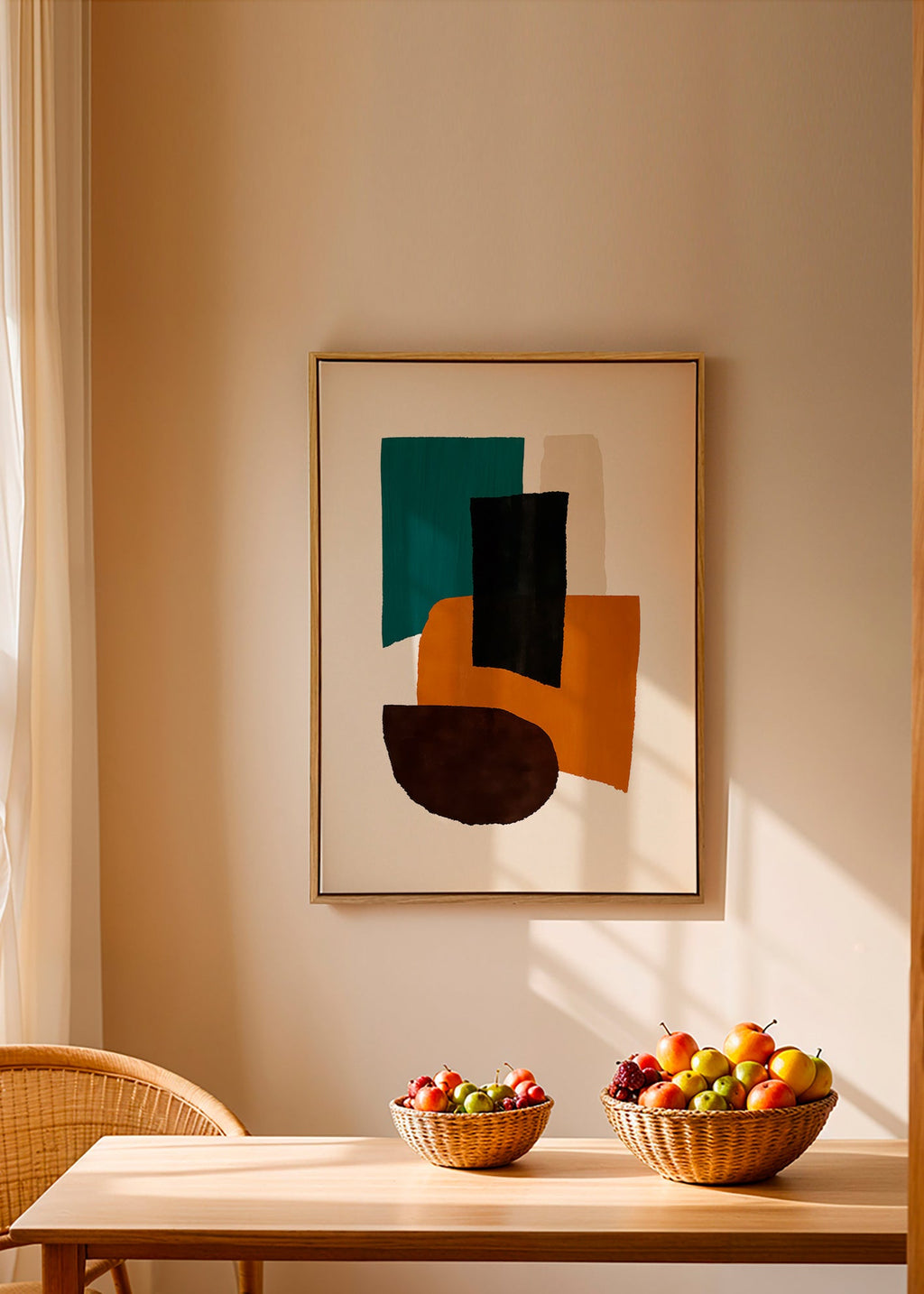 Cuadro abstracto con bloques terrosos – Canvas2