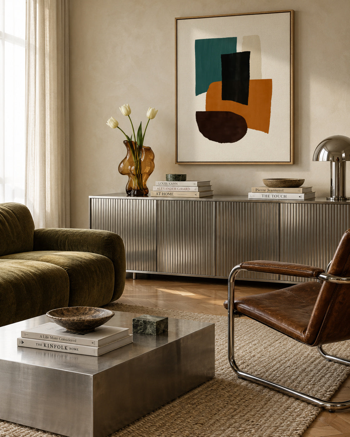 Dark Harmony - Framed canvas in an interior