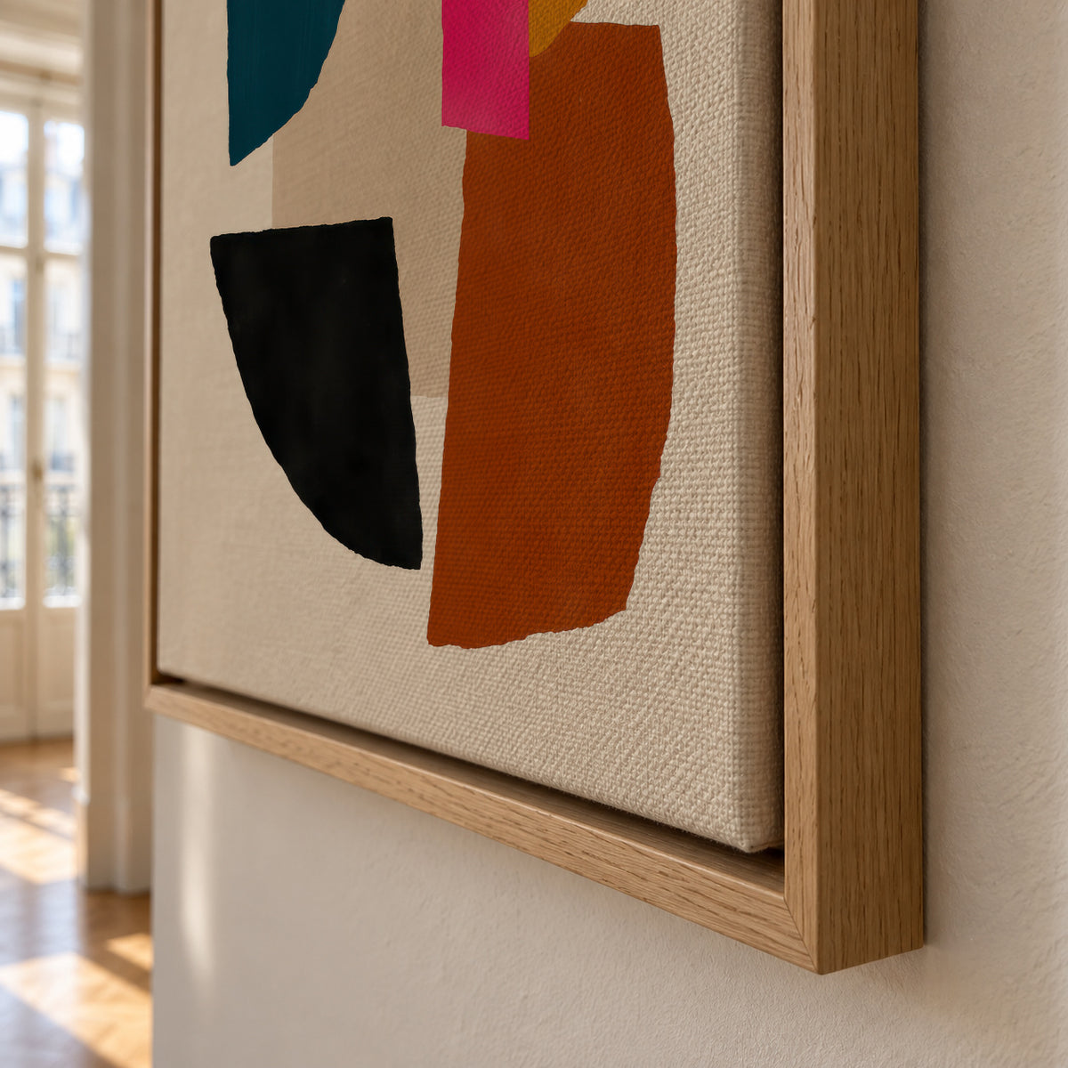 Pink Center - Framed canvas detail