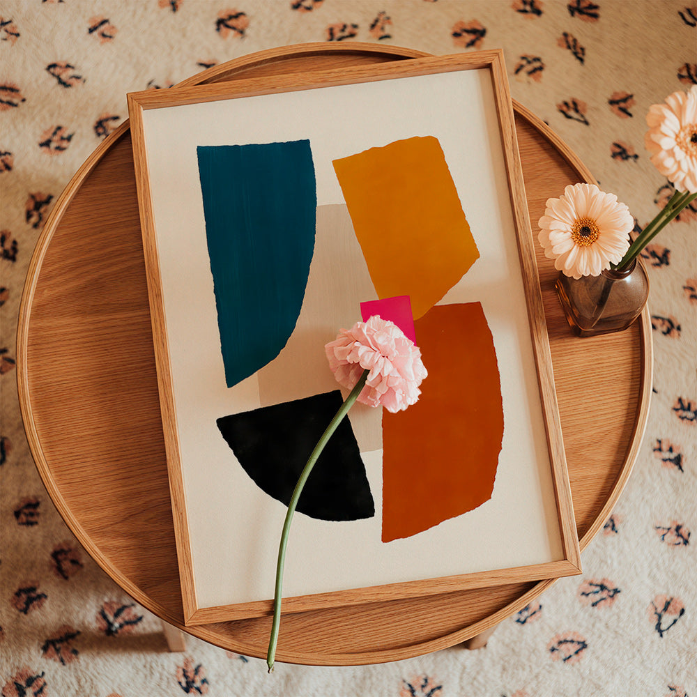 Cuadro abstracto manchas de color rosa y azul – Product1