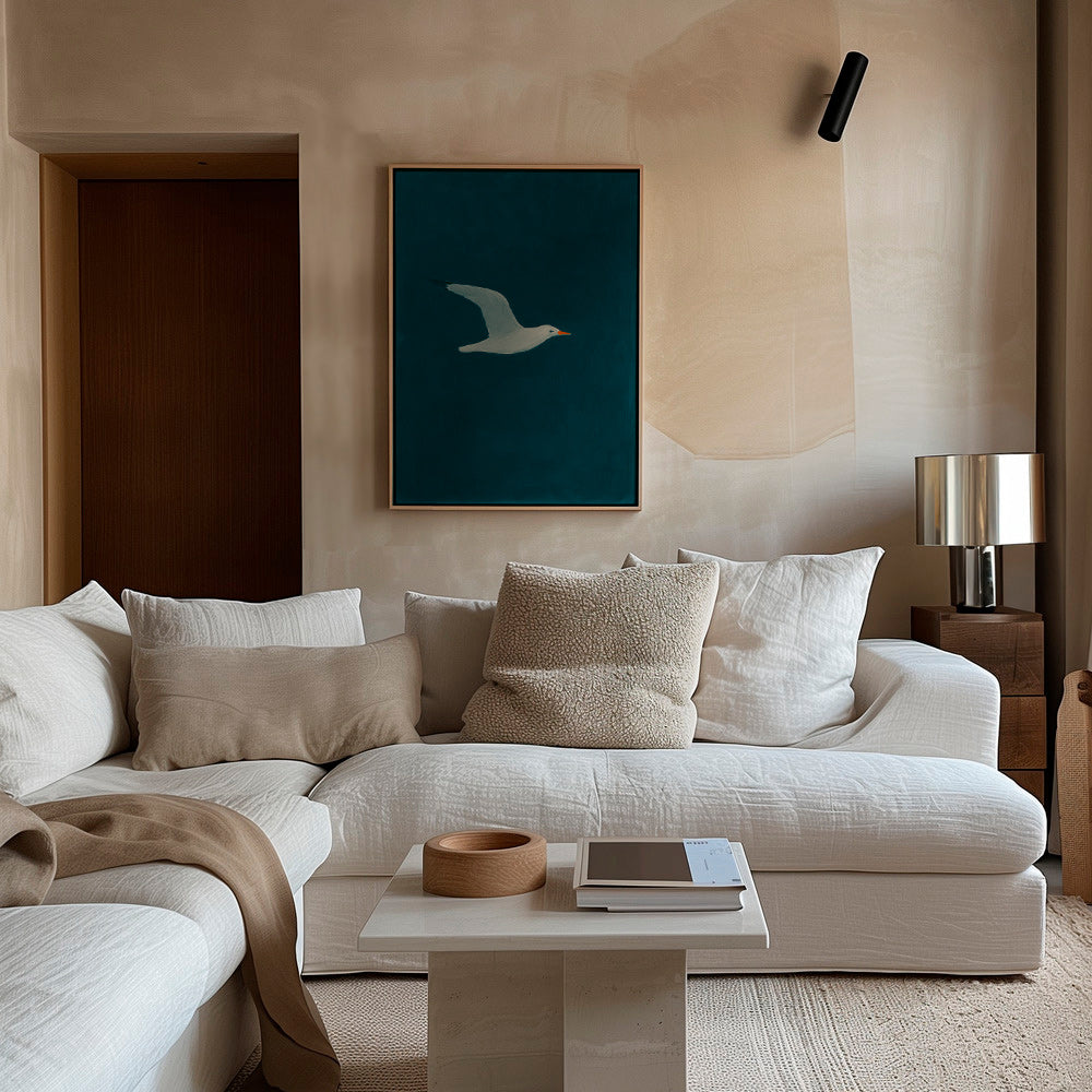 Cuadro gaviota en vuelo sobre mar profundo – Canvas1