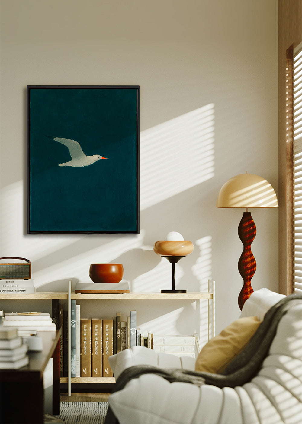 Cuadro gaviota en vuelo sobre mar profundo – Canvas2