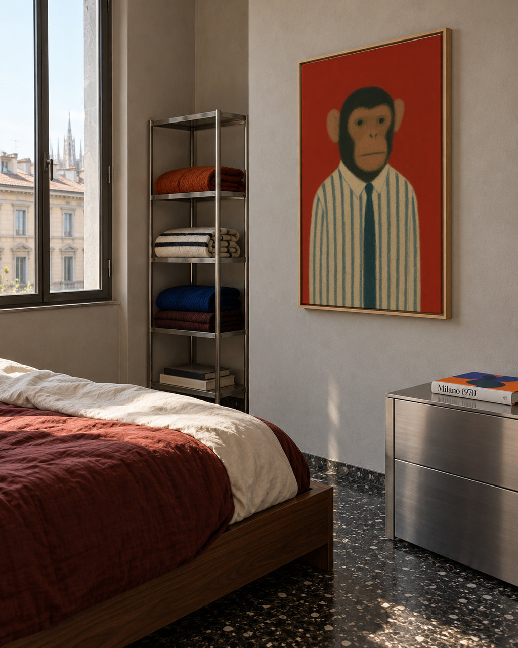 Professional Primate I - Framed canvas in an interior
