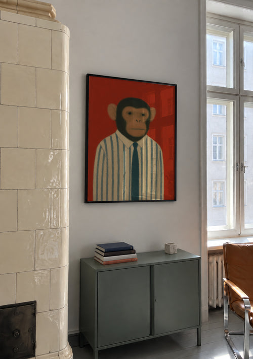 Professional Primate I - Framed poster in an interior