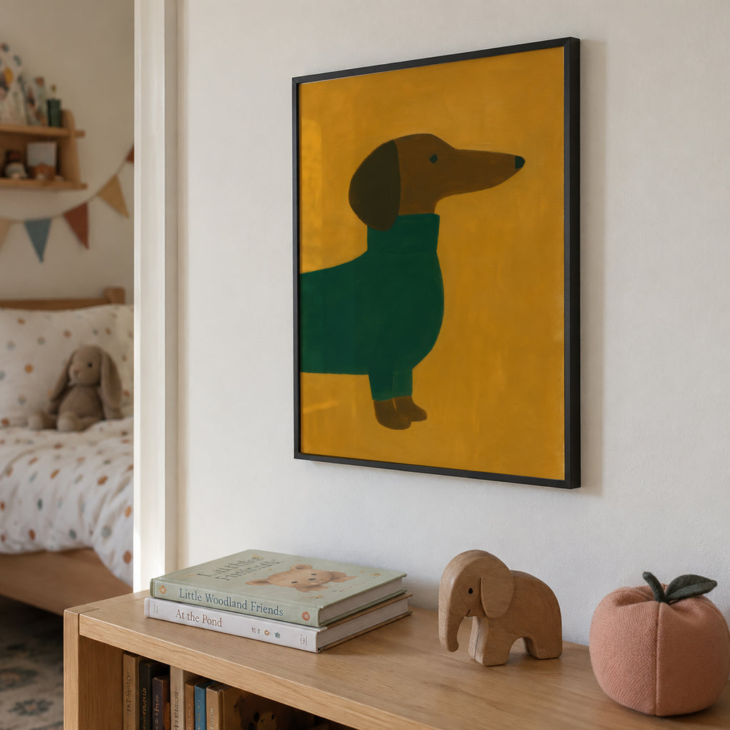 Mustard Dachshund - Poster en ambiente