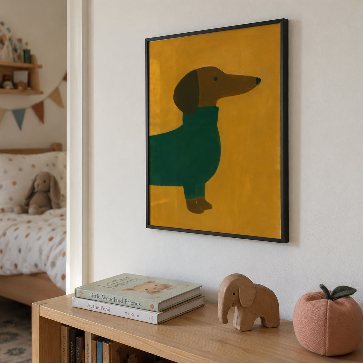 Mustard Dachshund - Poster en ambiente