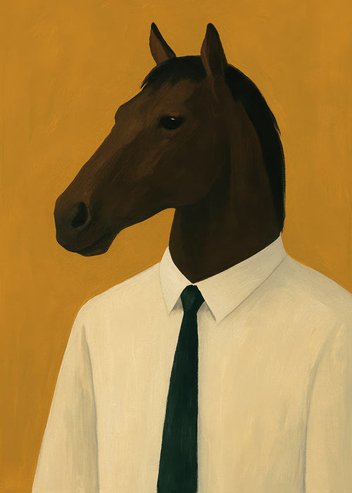 Cuadro de caballo con corbata