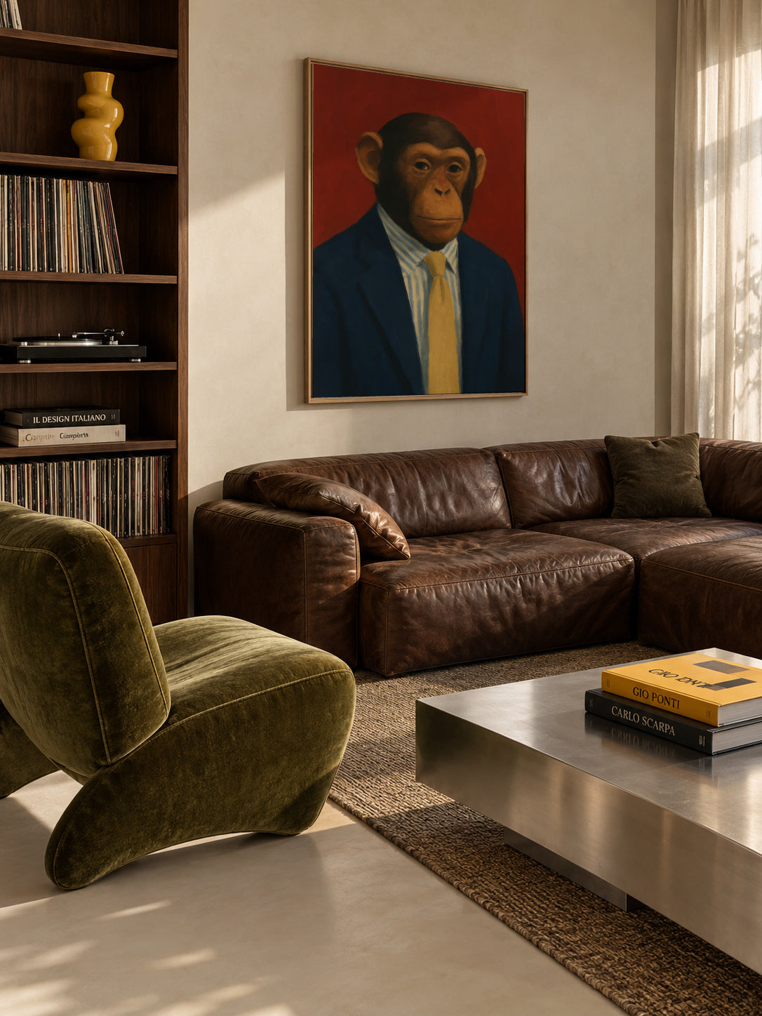 CEO Chimpanzee - Framed canvas in an interior