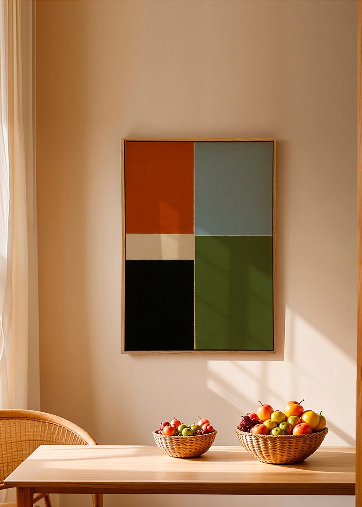 Cuadro geométrico en bloques de color vertical – Canvas1