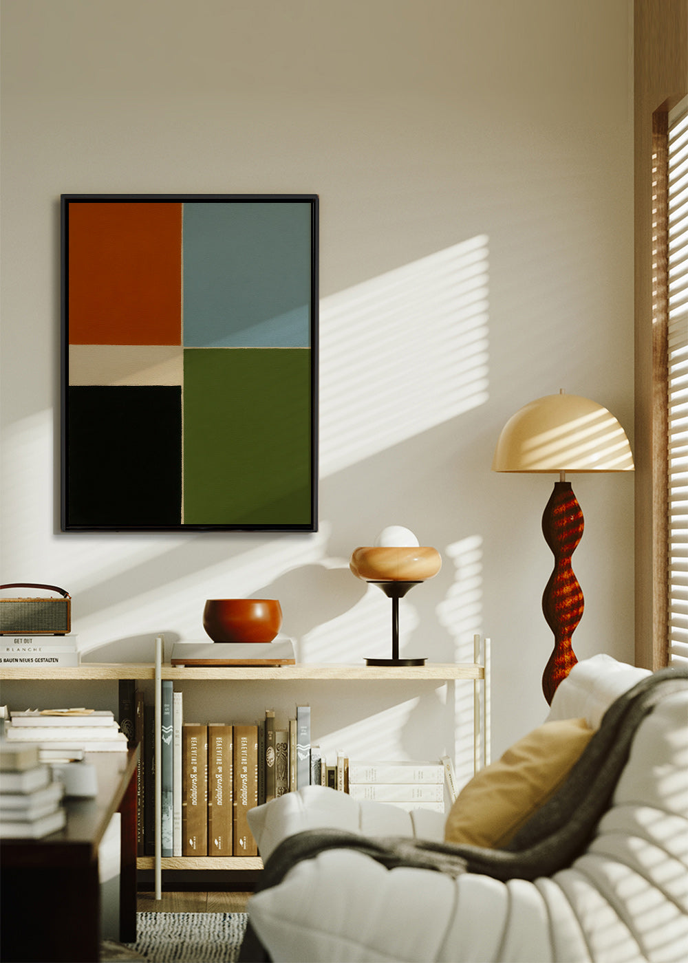 Cuadro geométrico en bloques de color vertical – Canvas2