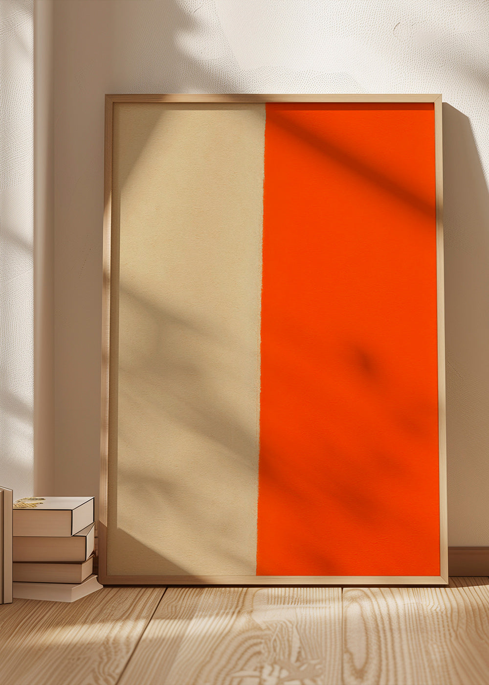 Cuadro minimalista con banda naranja vertical – Product1