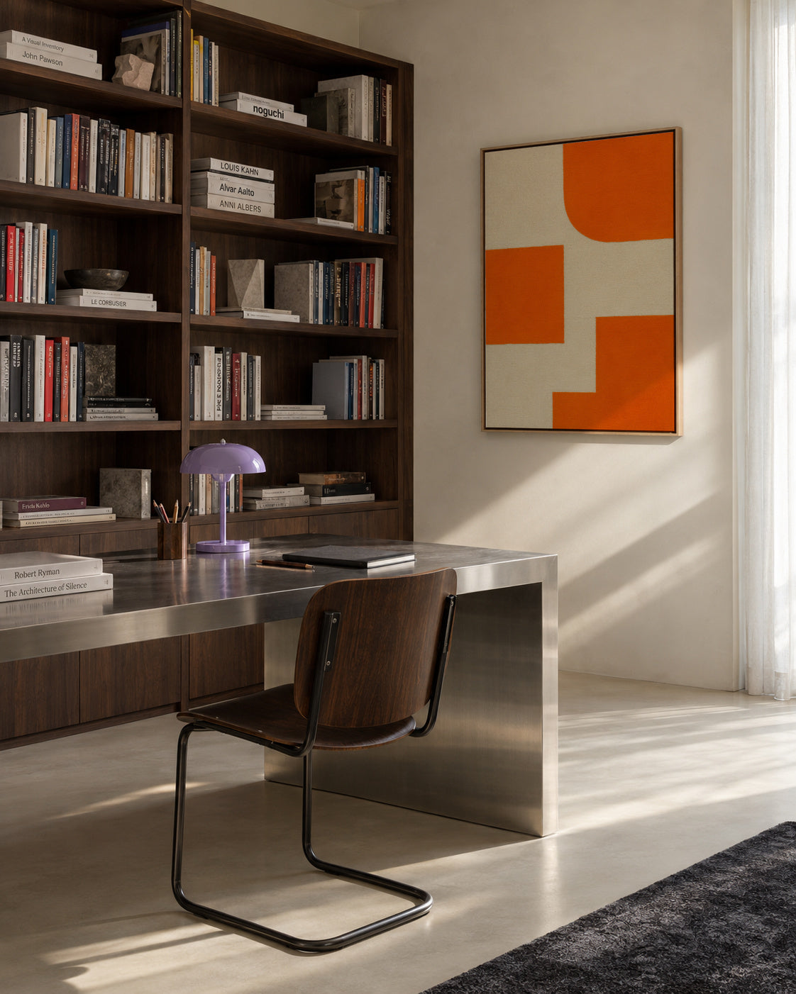 Terracotta Steps II - Framed canvas in an interior