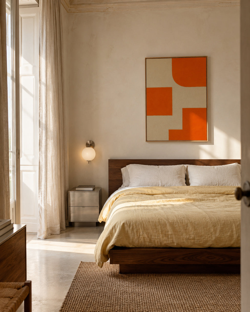 Terracotta Steps II - Framed canvas in an interior