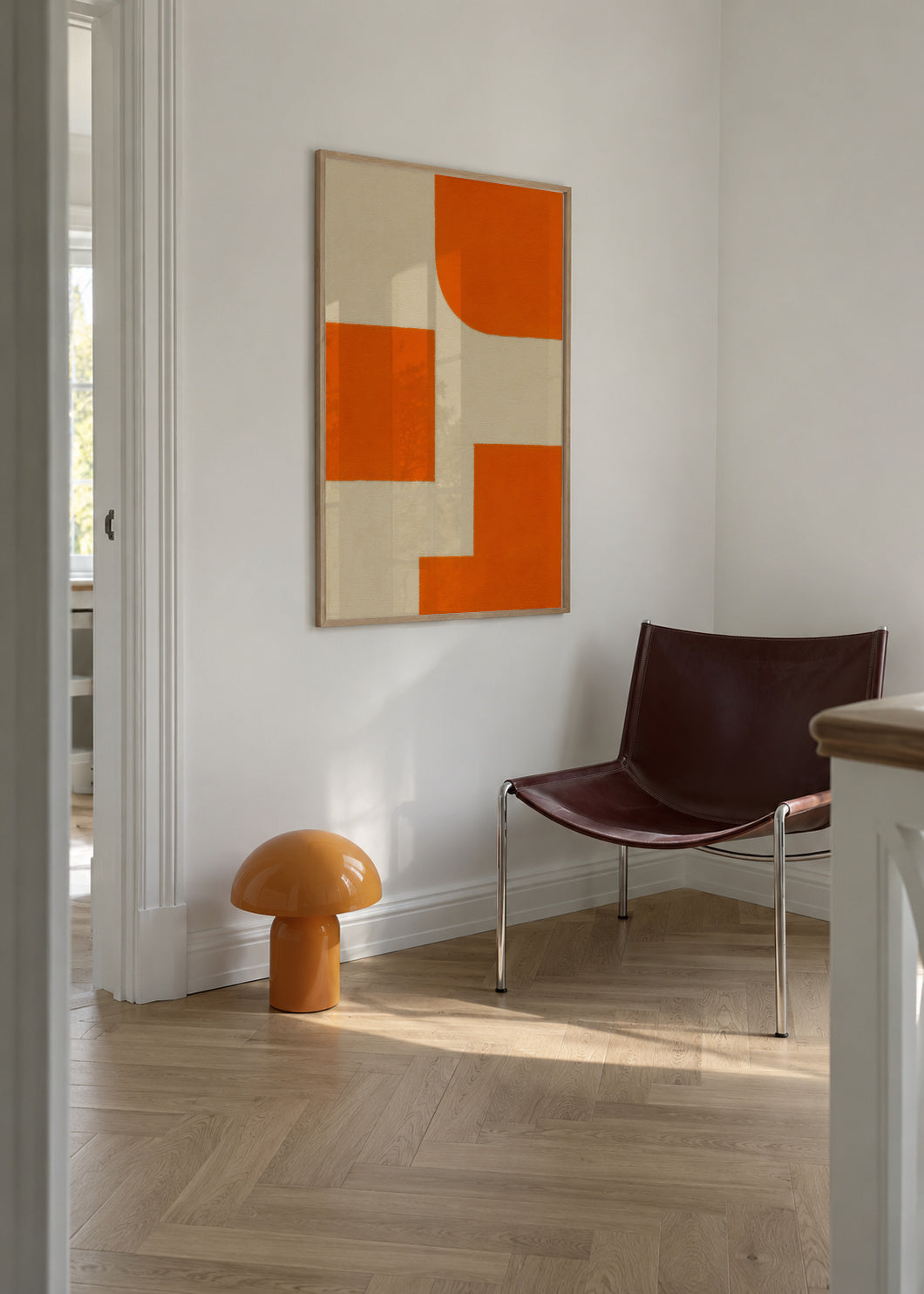 Terracotta Steps II - Framed poster in an interior
