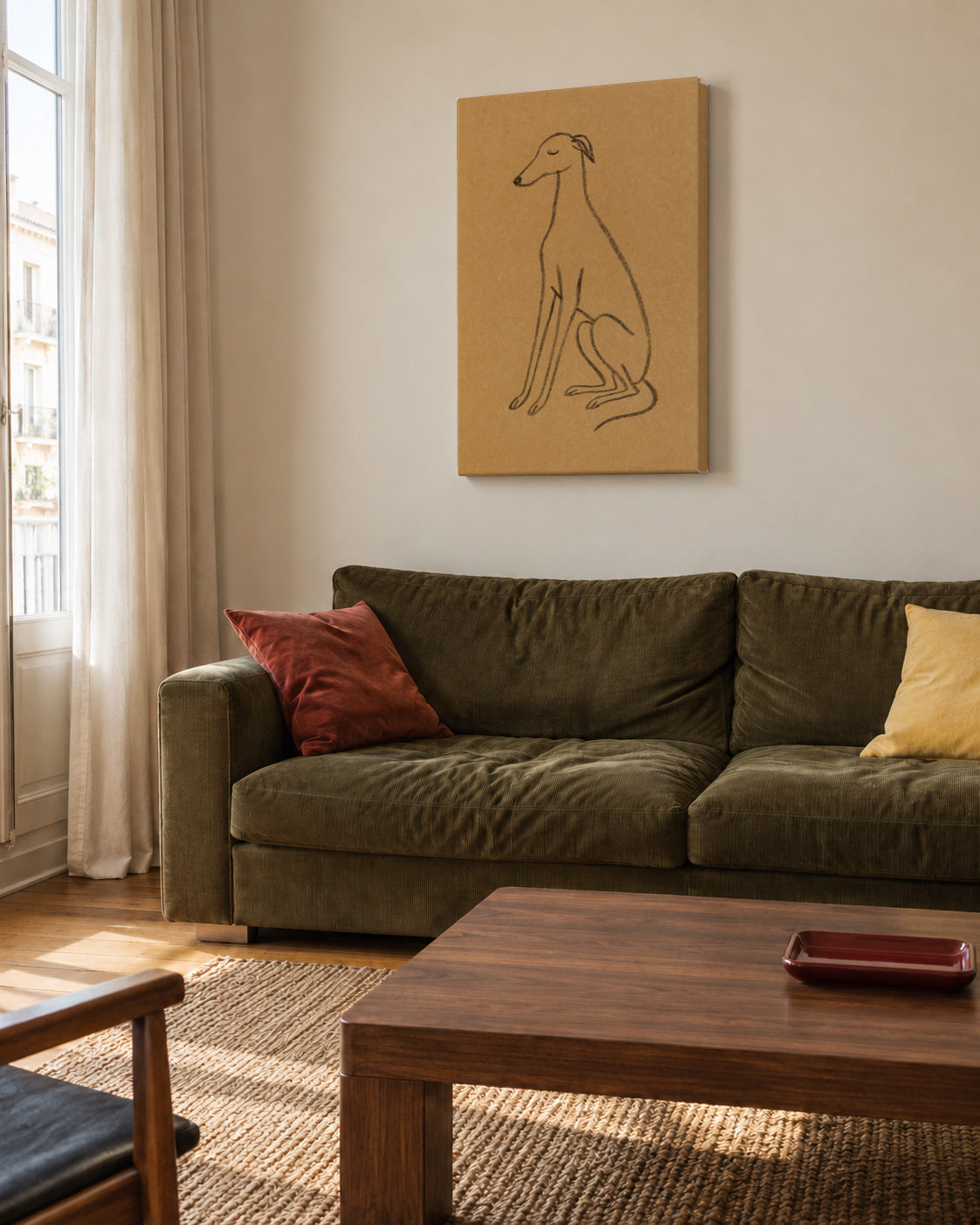 Quiet Silhouette - Unframed canvas in an interior