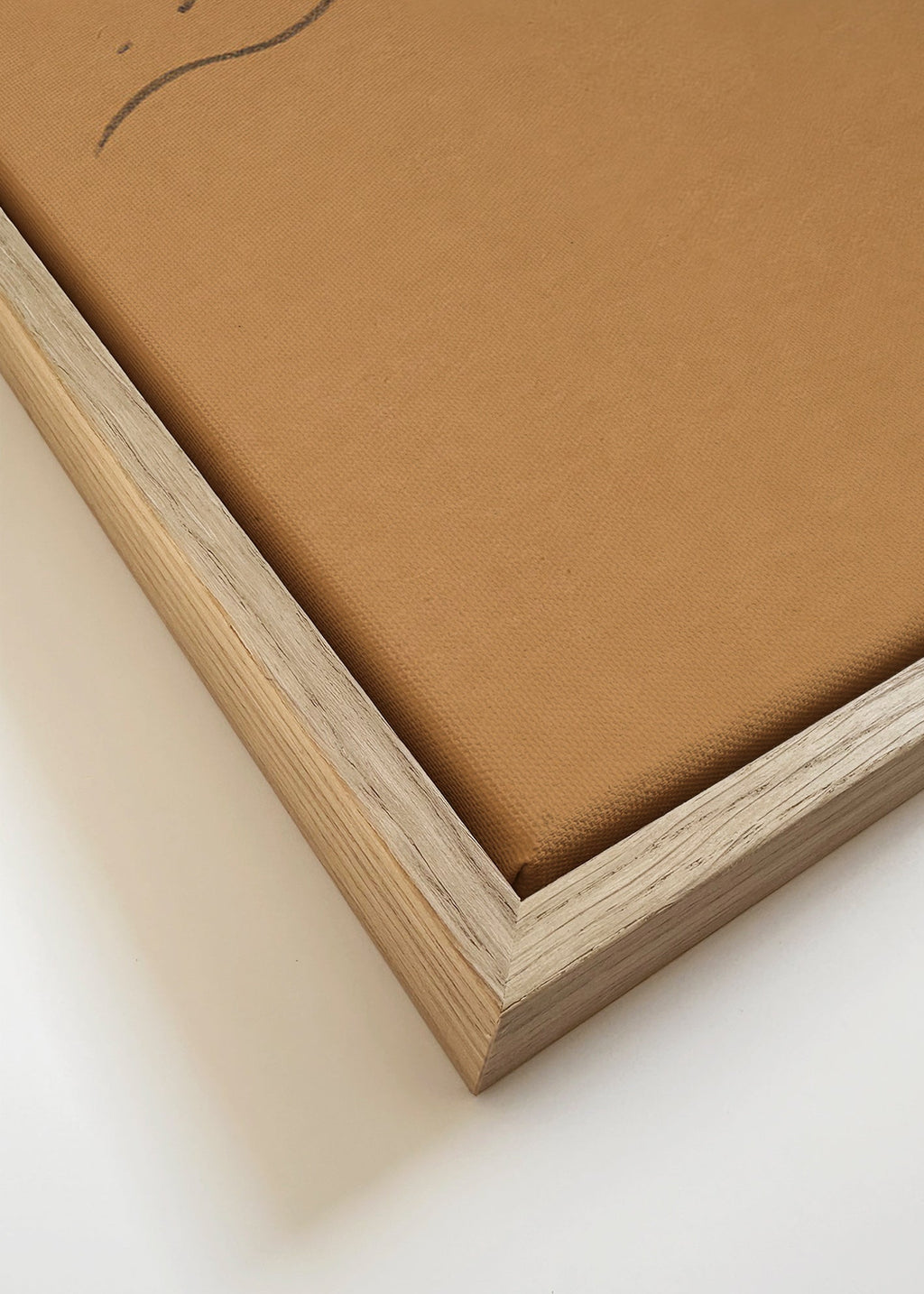 Cuadro minimalista nadador en papel kraft – Canvas detail