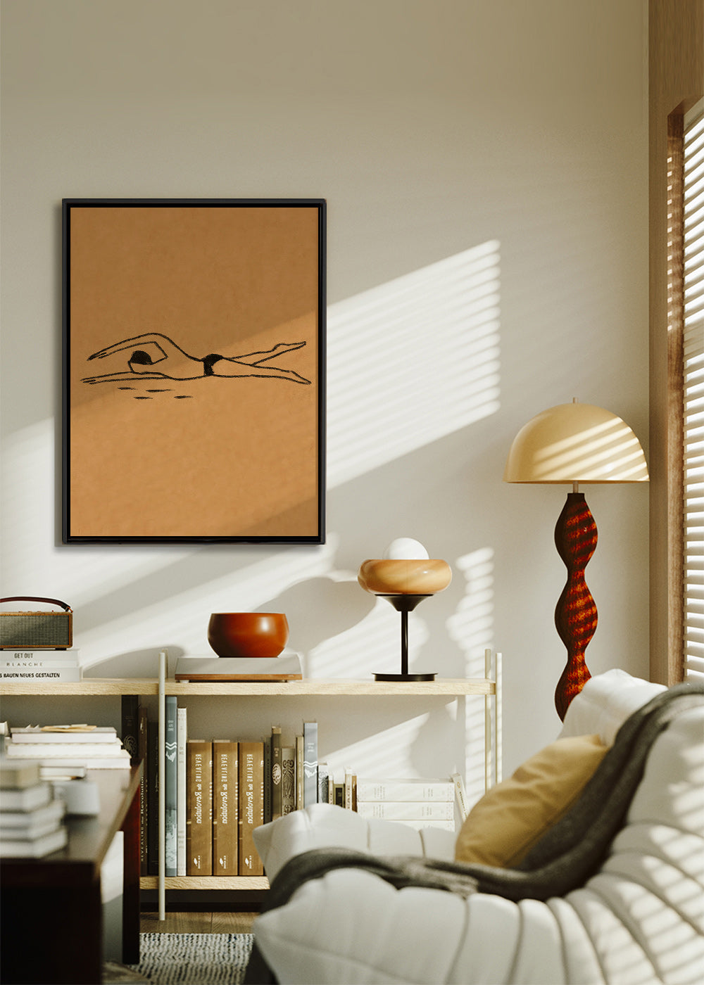 Ilustración nadadora en trazo lineal – Canvas2