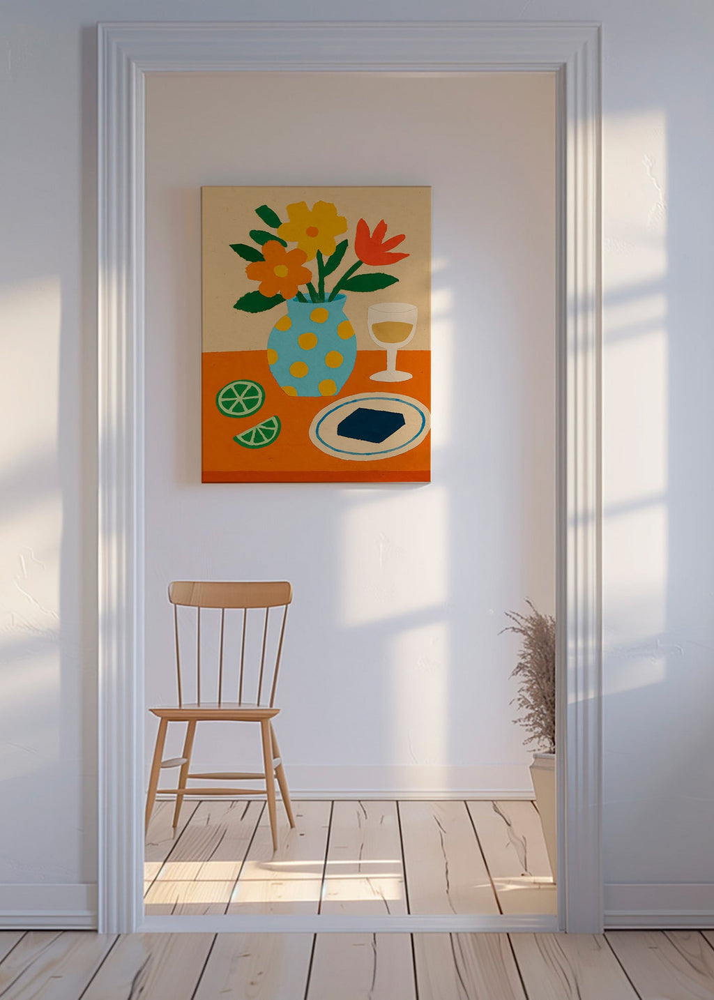 Cuadro de cocina con flores y aperitivo – Canvas