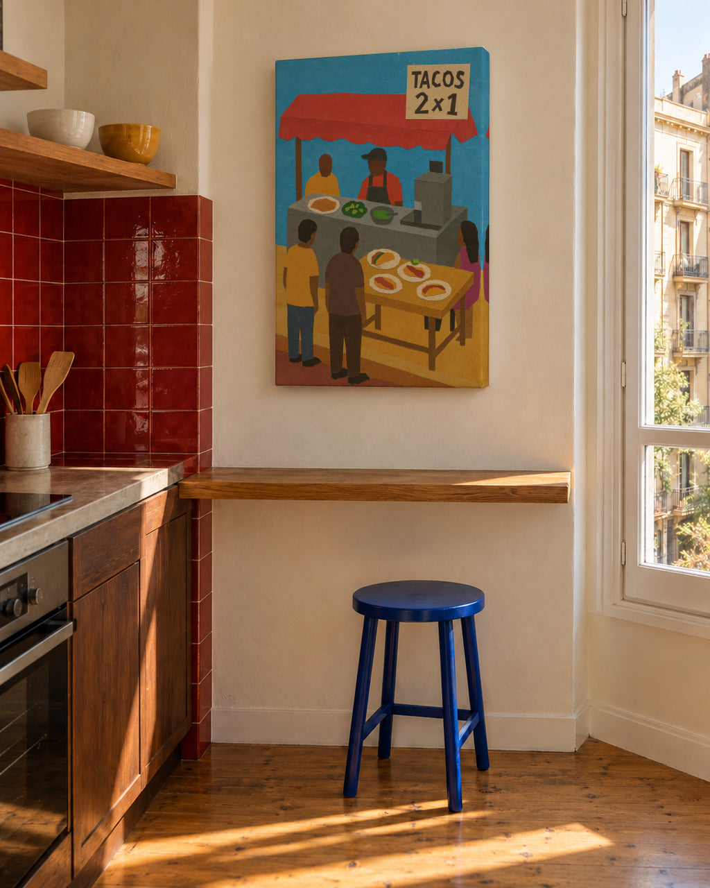 Tacos 2x1 - Unframed canvas in an interior