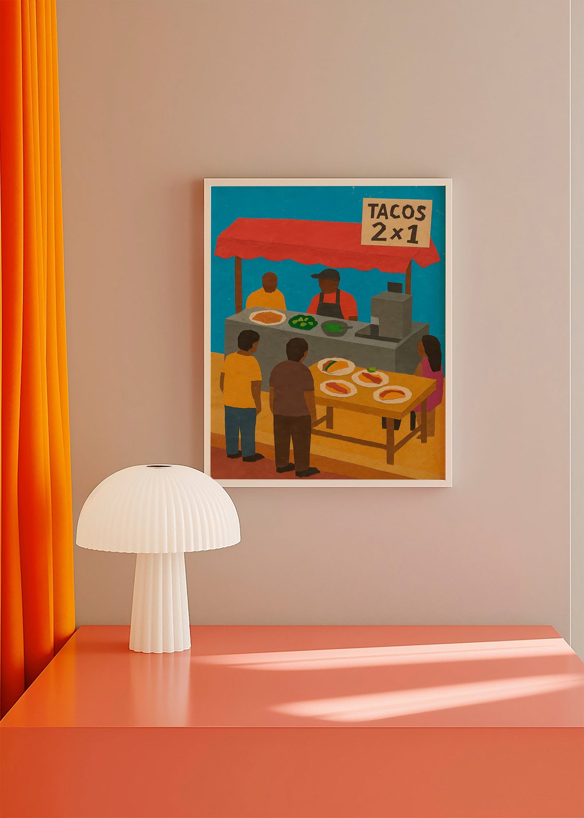 Cuadro de cocina con puesto de tacos ilustrado – Product3