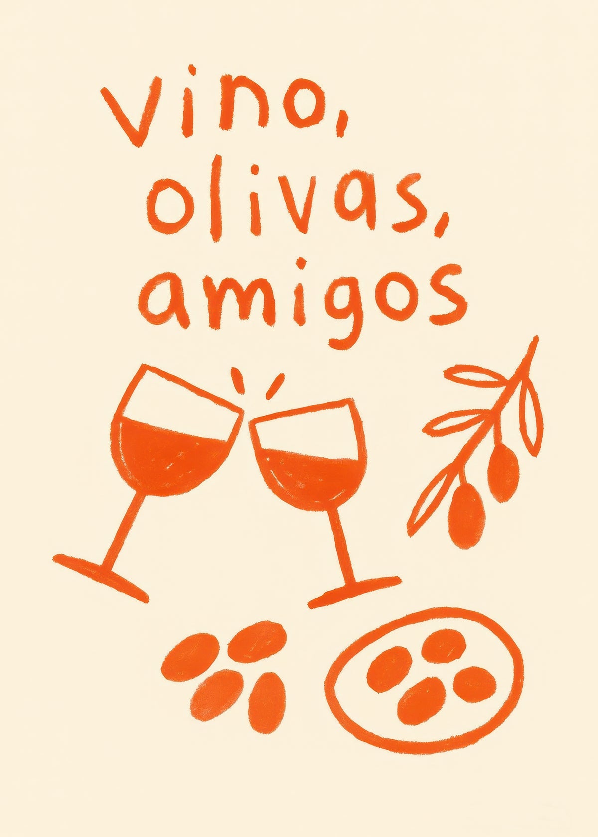 Friends & Olives - Obra sin marco