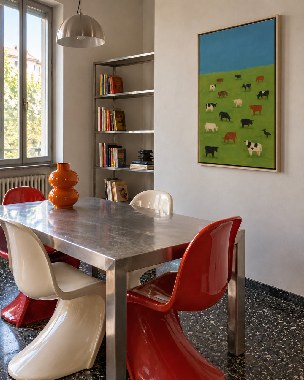 Grazing Field - Framed canvas in an interior