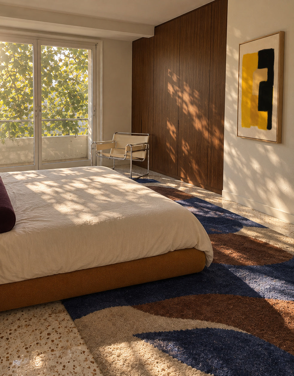 Yellow Structure - Framed canvas in an interior