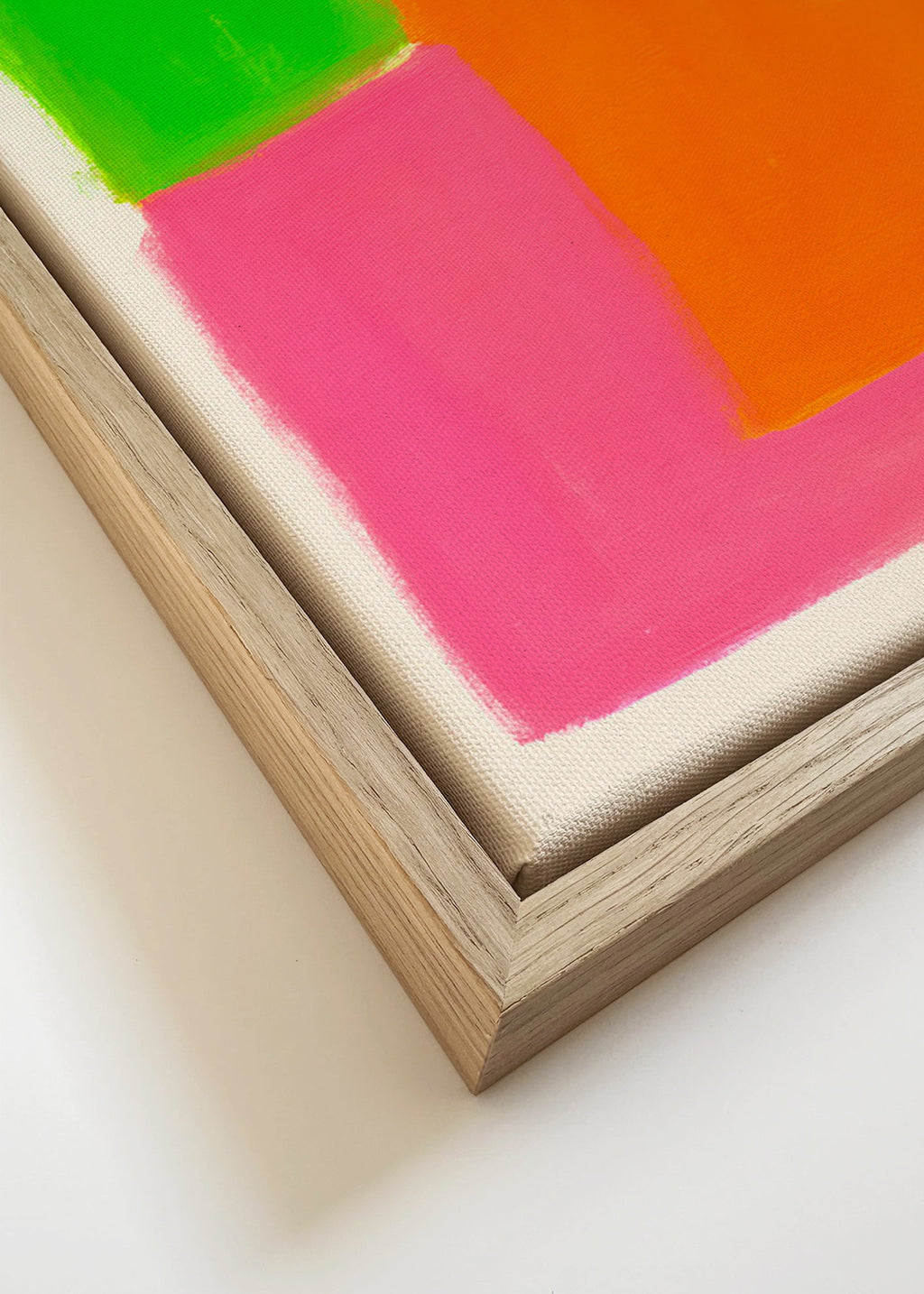 Cuadro abstracto con bloques de color vibrante – Canvas detail