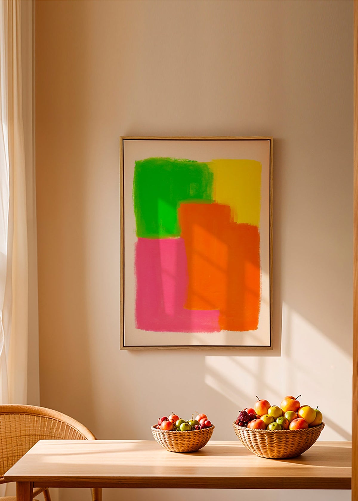 Cuadro abstracto con bloques de color vibrante – Canvas1
