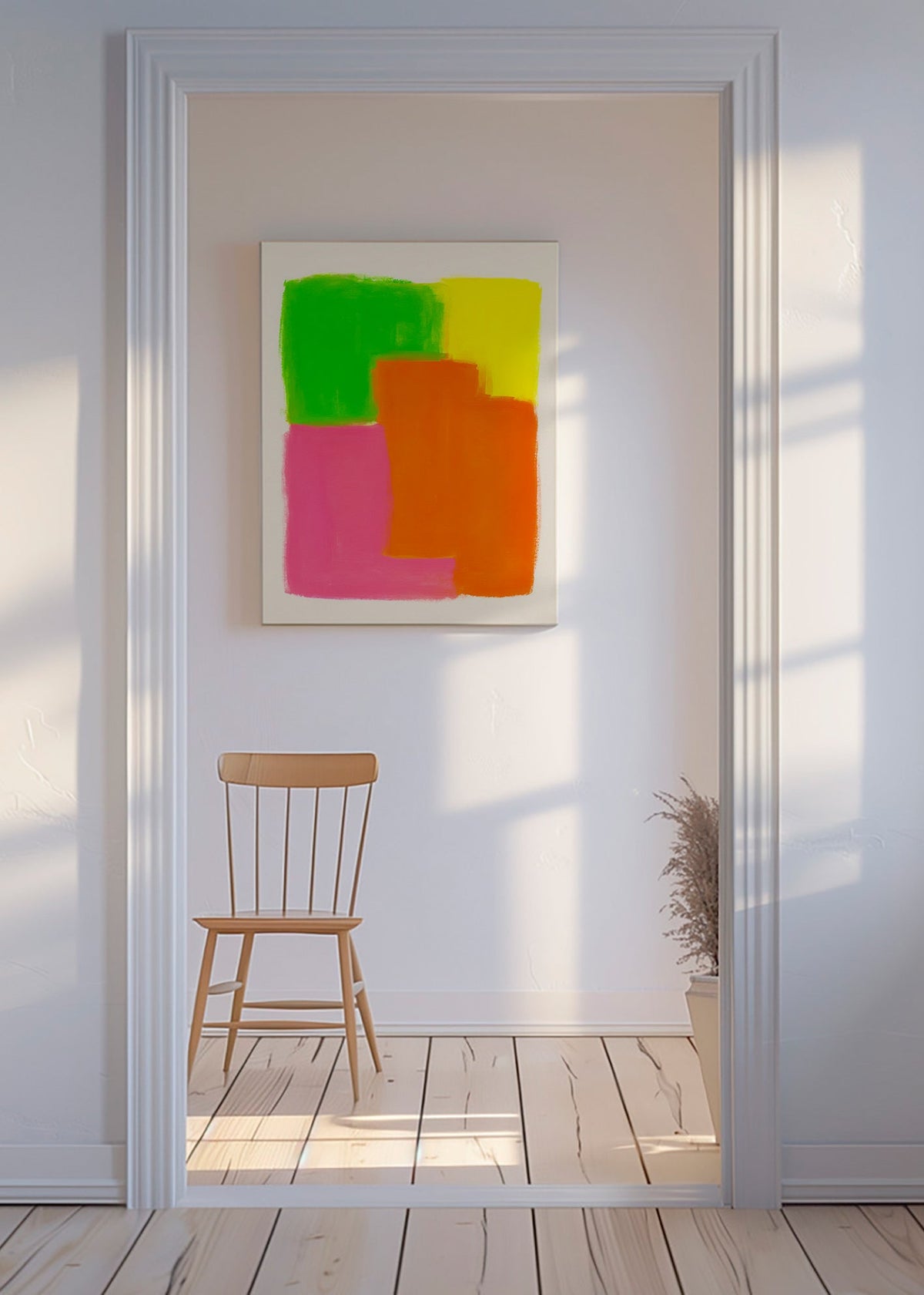 Cuadro abstracto con bloques de color vibrante – Canvas