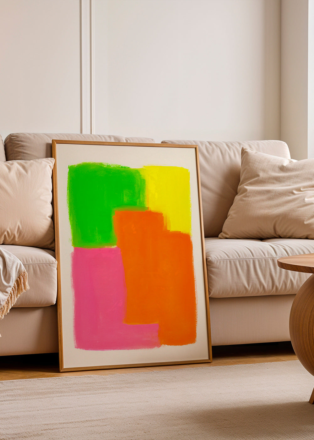 Cuadro abstracto con bloques de color vibrante – Product1