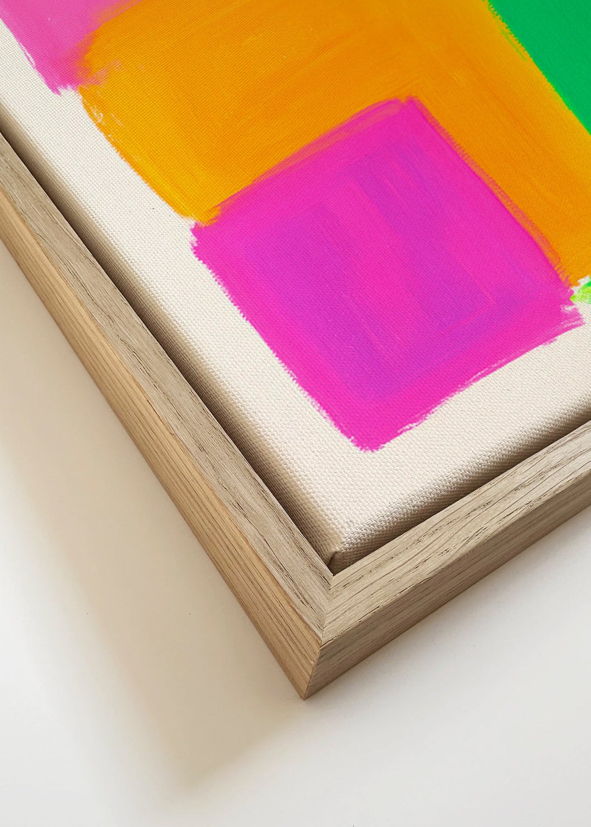 Cuadro abstracto de bloques coloridos – Canvas detail