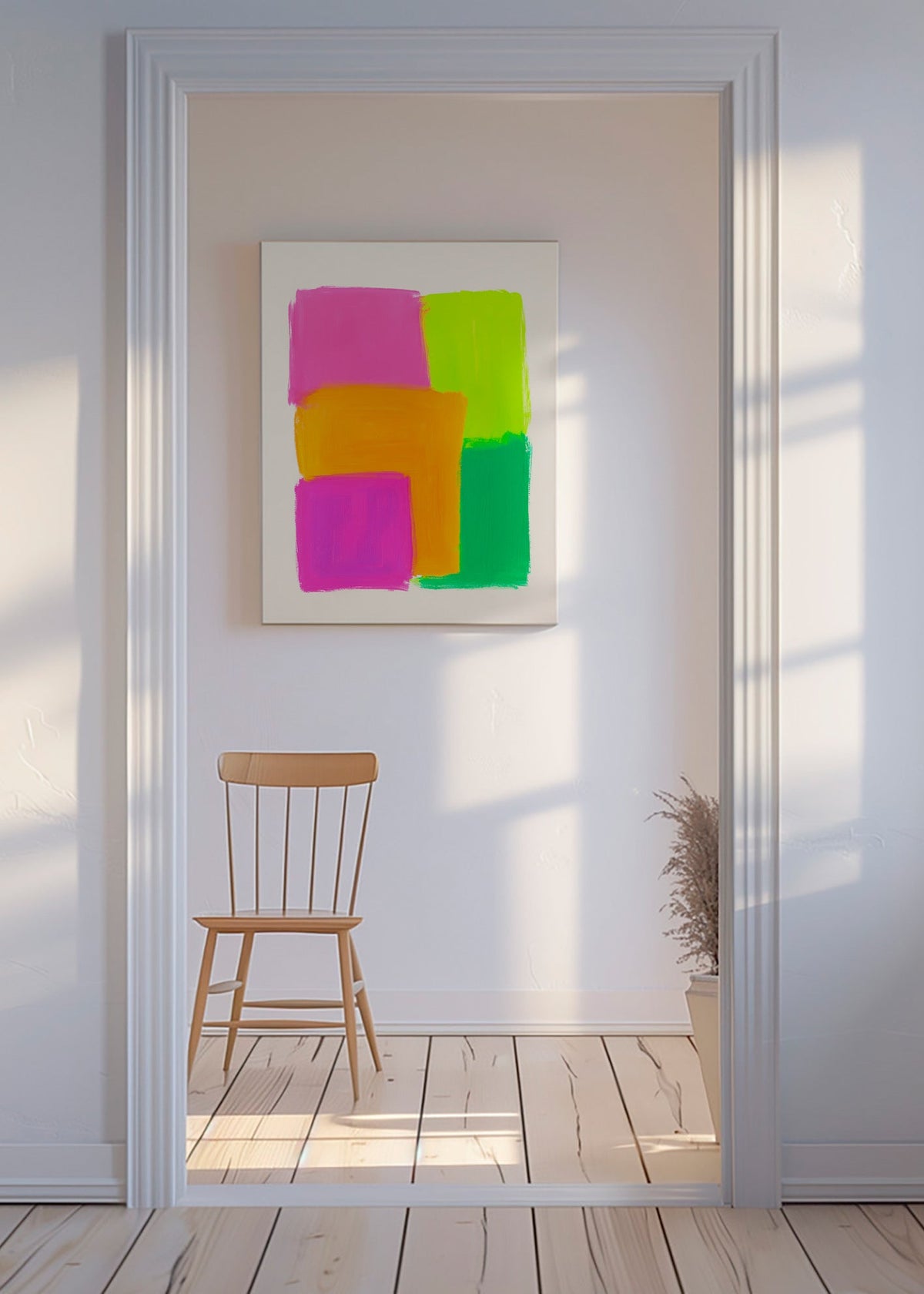 Cuadro abstracto de bloques coloridos – Canvas