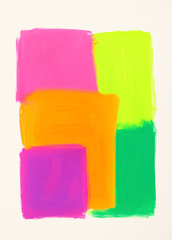 Cuadro abstracto de bloques coloridos