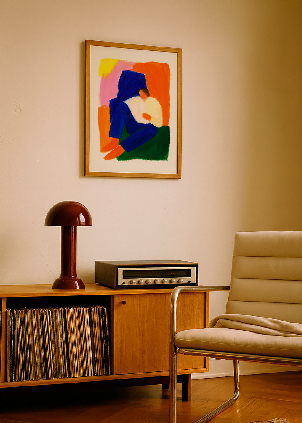 Ilustración de figura sentada en colores vibrantes – Product2