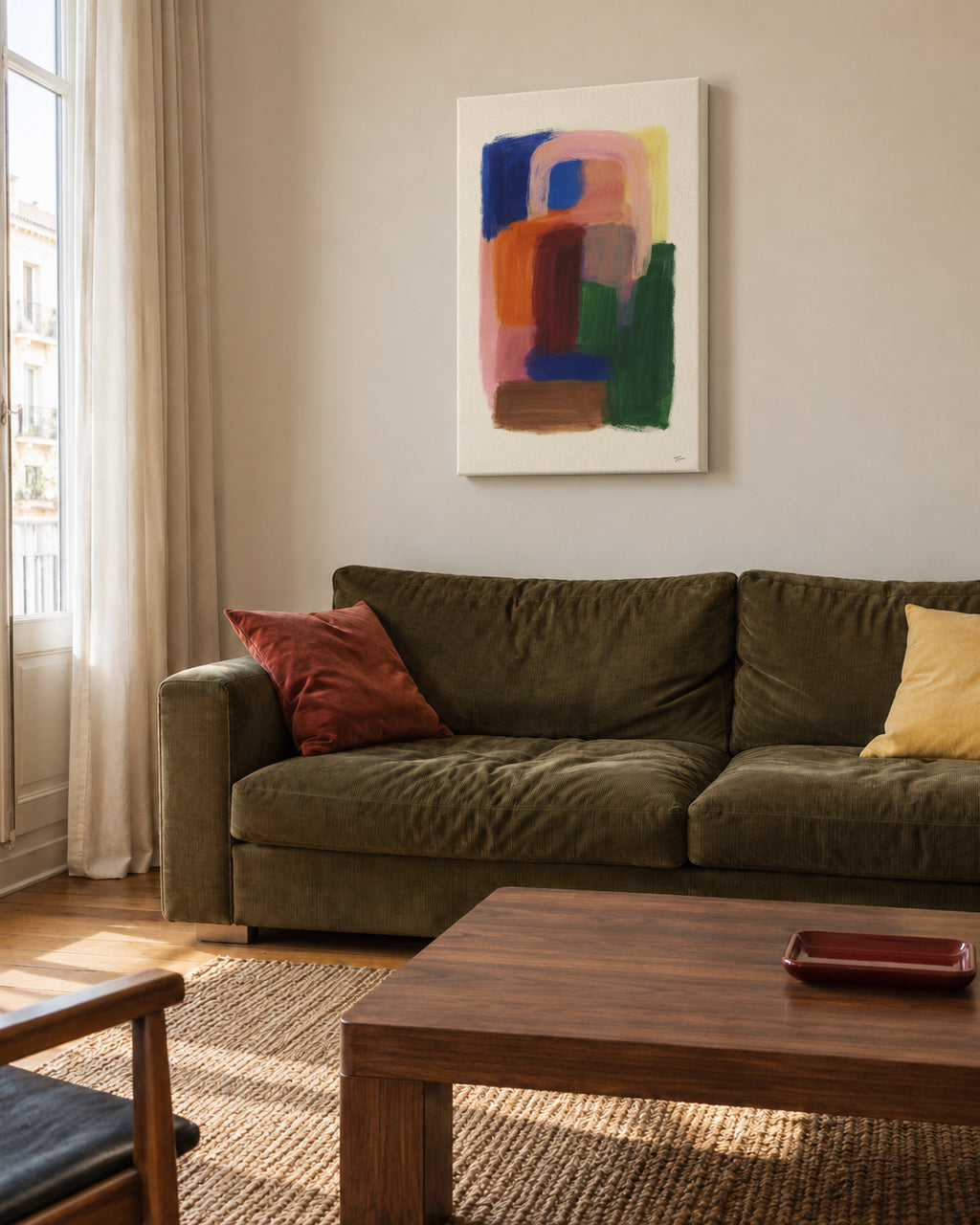 Abstract Portrait - Unframed canvas in an interior