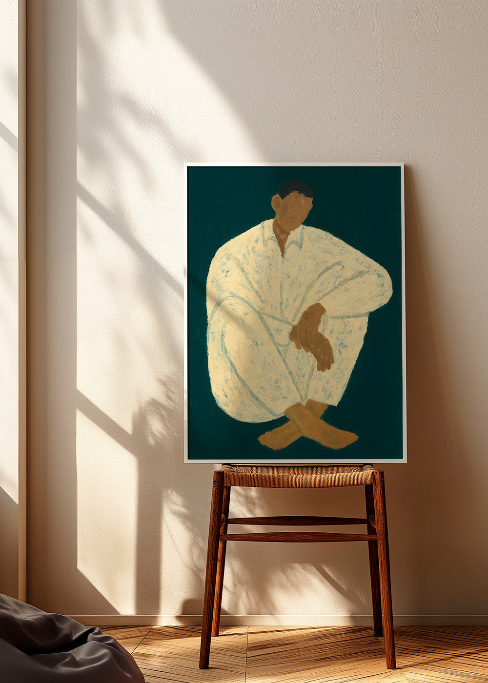 Ilustración de figura sentada en pose recogida – Product3