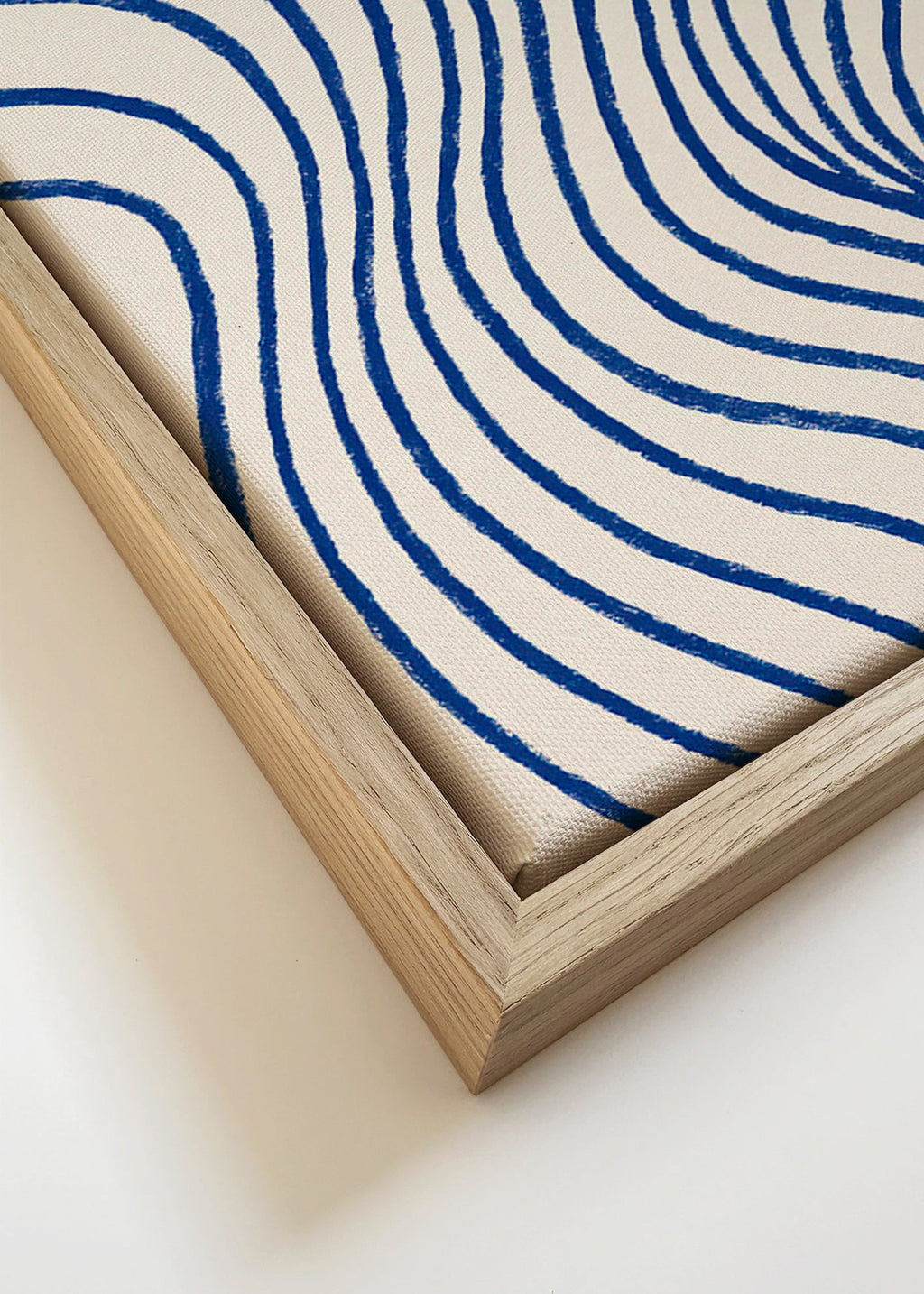 Cuadro abstracto de ondas azules – Canvas detail