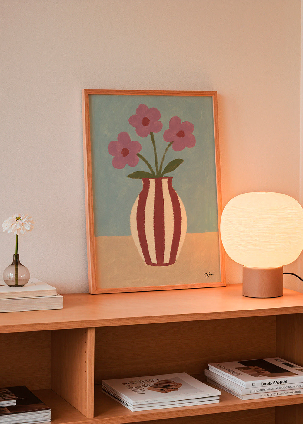 Lámina botánica de jarrón y flores – Product2
