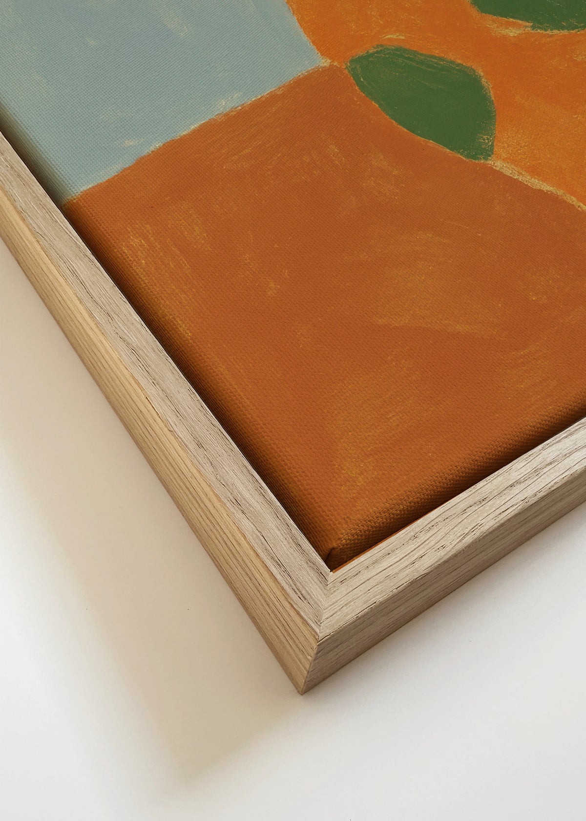 Green Speckled Vase - Framed canvas detail