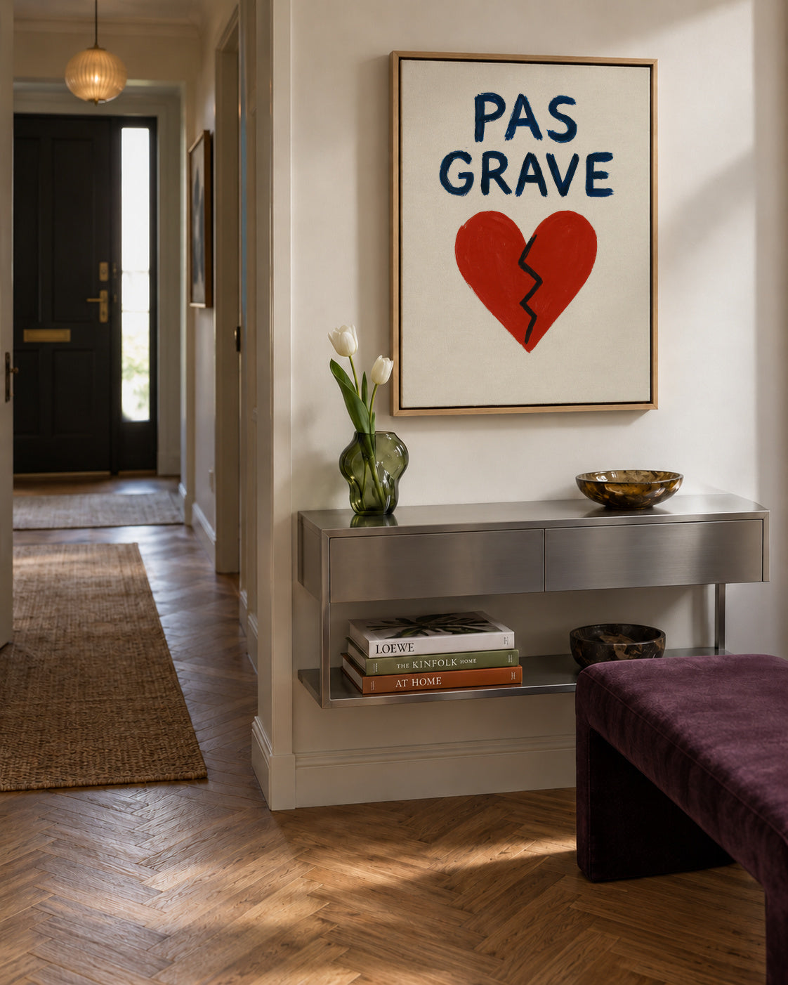 Pas Grave Heart - Framed canvas in an interior