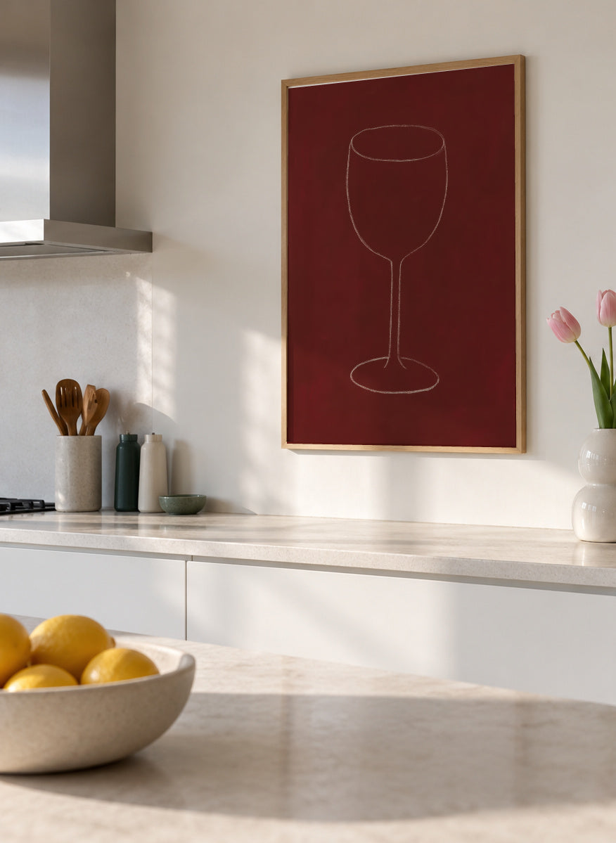 Wine Silhouette - Framed poster in an interior