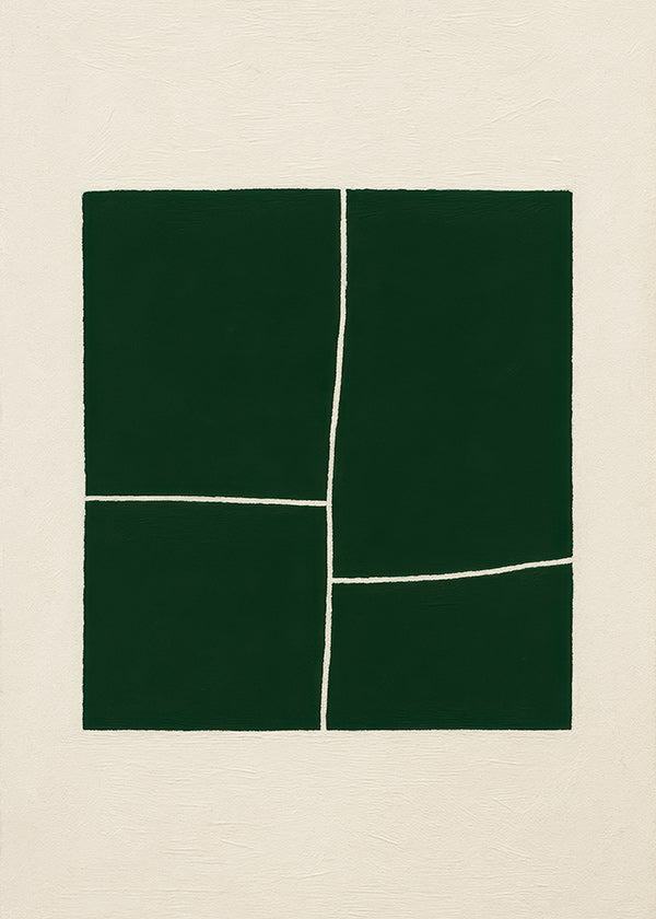 Cuadro abstracto con bloques verdes