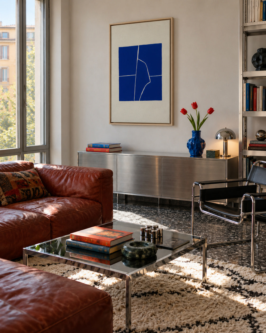 Cobat Fractures I - Framed canvas in an interior