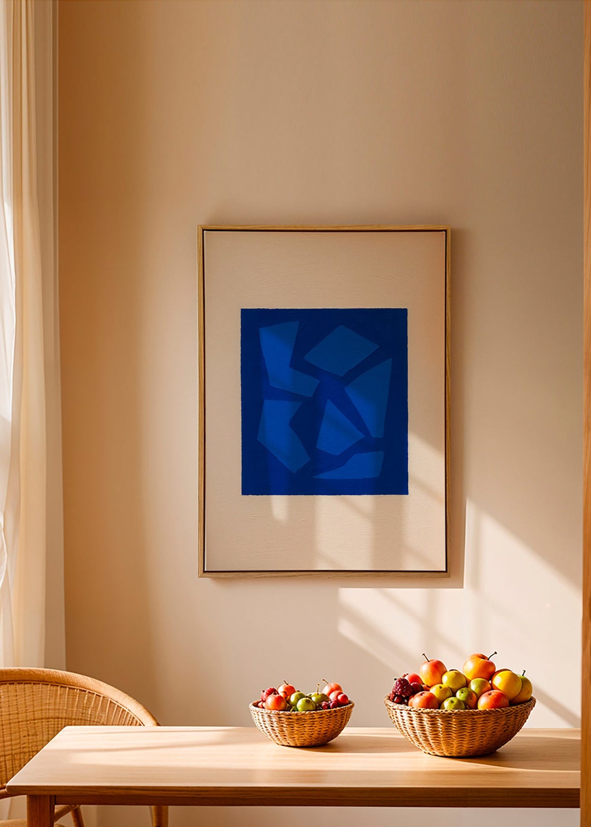 Cuadro abstracto azul con formas fragmentadas – Canvas2