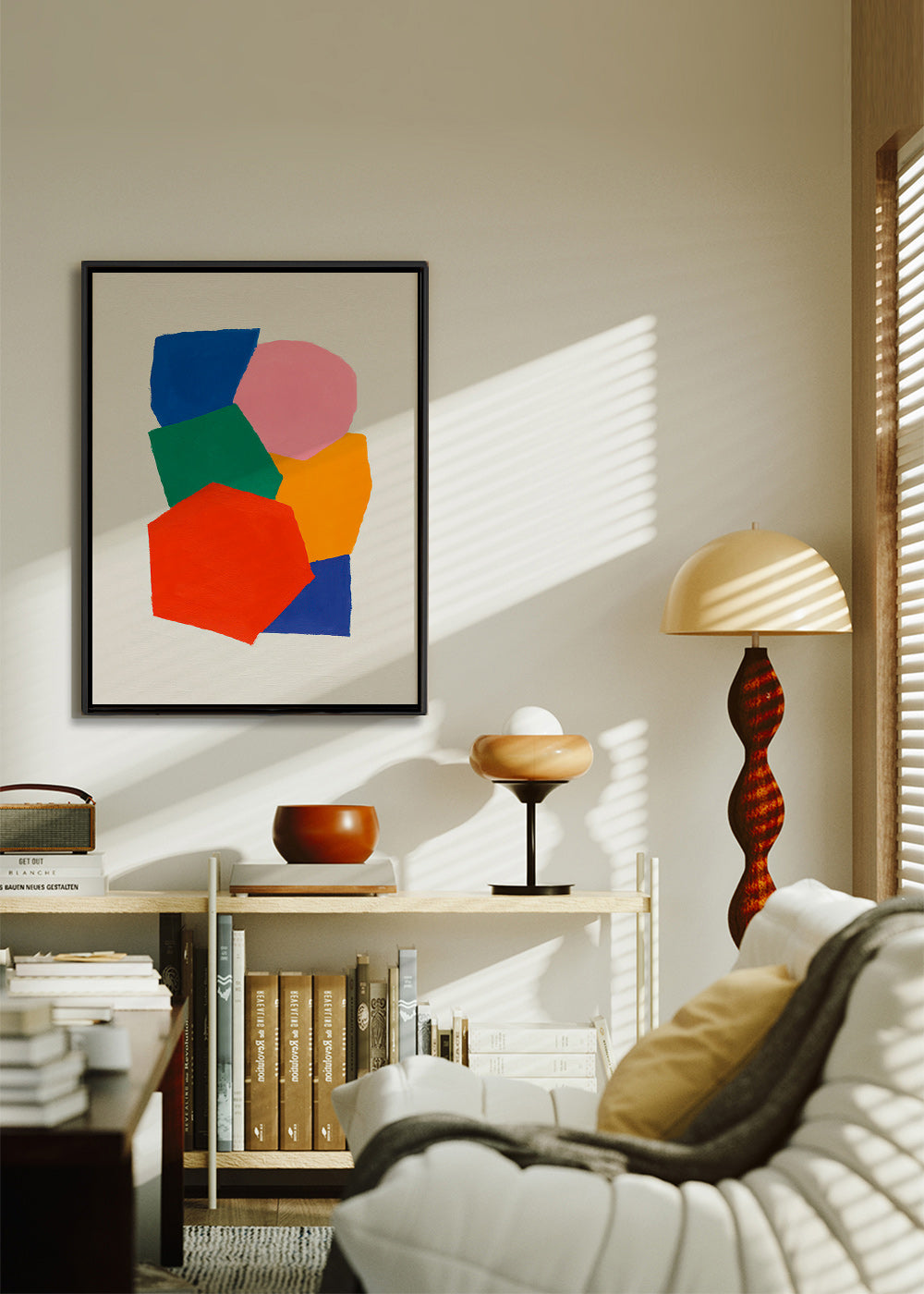 Cuadro geométrico de formas apiladas y color – Canvas1